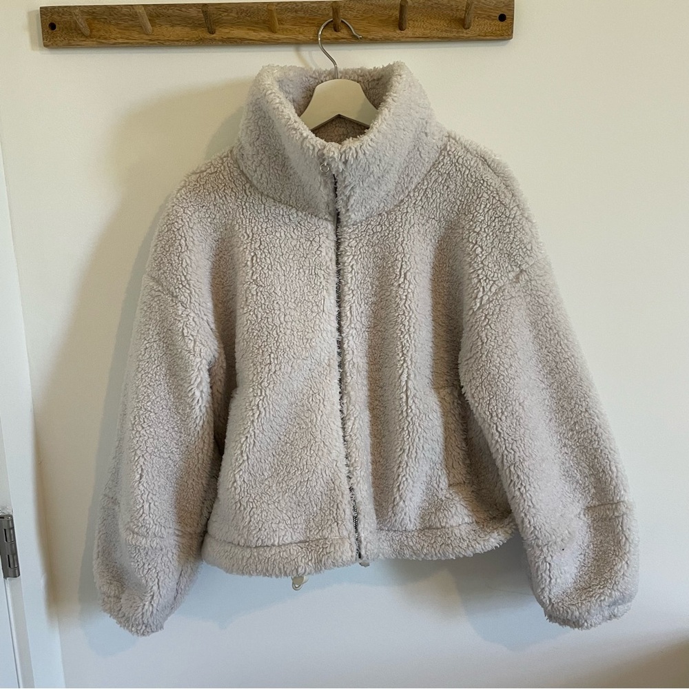 Lululemon Lululemon Cinchable Fleece Zip-Up Sz8 Opal White